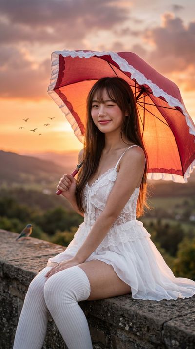 Sunset Serenade: A Portrait of Grace and Charm