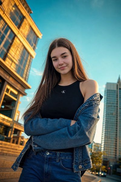 Golden Hour Urban Portrait in Cinematic Light