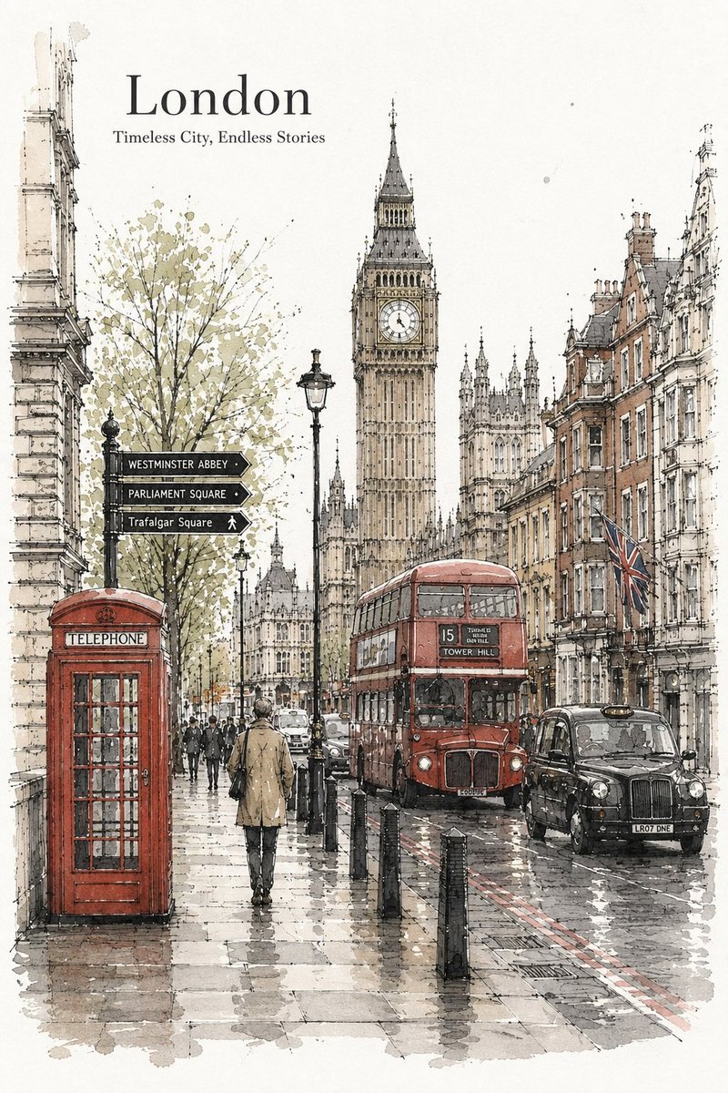 Urban Journeys: Iconic Cities in Watercolor Harmony