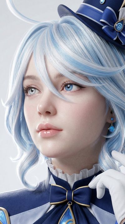 Ultra-Realistic Furina Portrait in High-End Beauty Editorial Style
