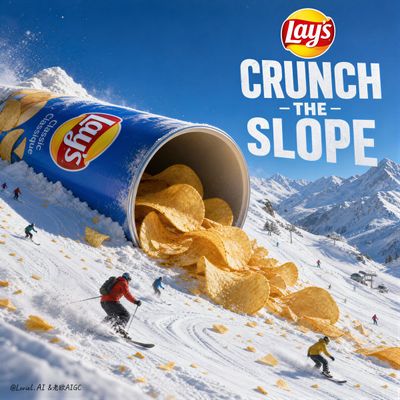 Giant Lay's canister transforms snow slope into ski paradise
