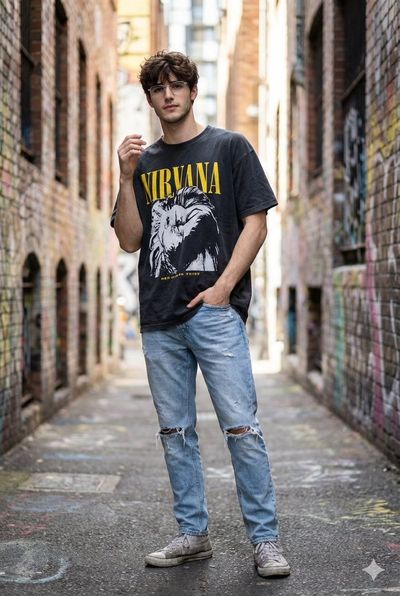 Street-Style Snapshot in Urban Graffiti Alley
