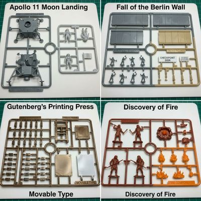 Iconic Historical Moments Reimagined as Modular Plastic Kits