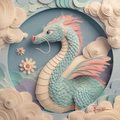 Charming Dragon in Pastel Serenity