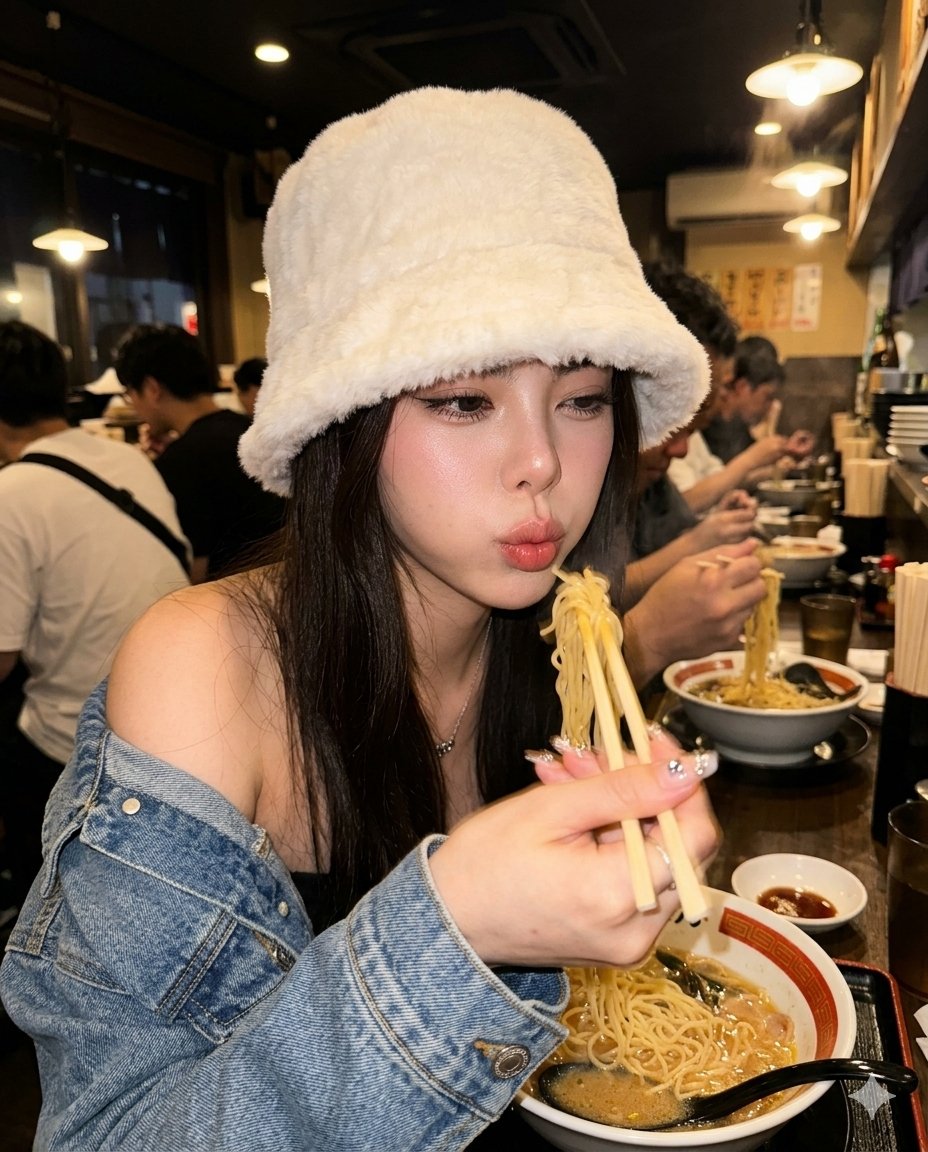 Candid Chaos at the Ramen Bar