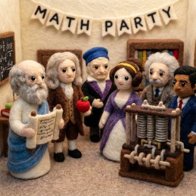 Mathematicians and Scientists at a Cozy Party