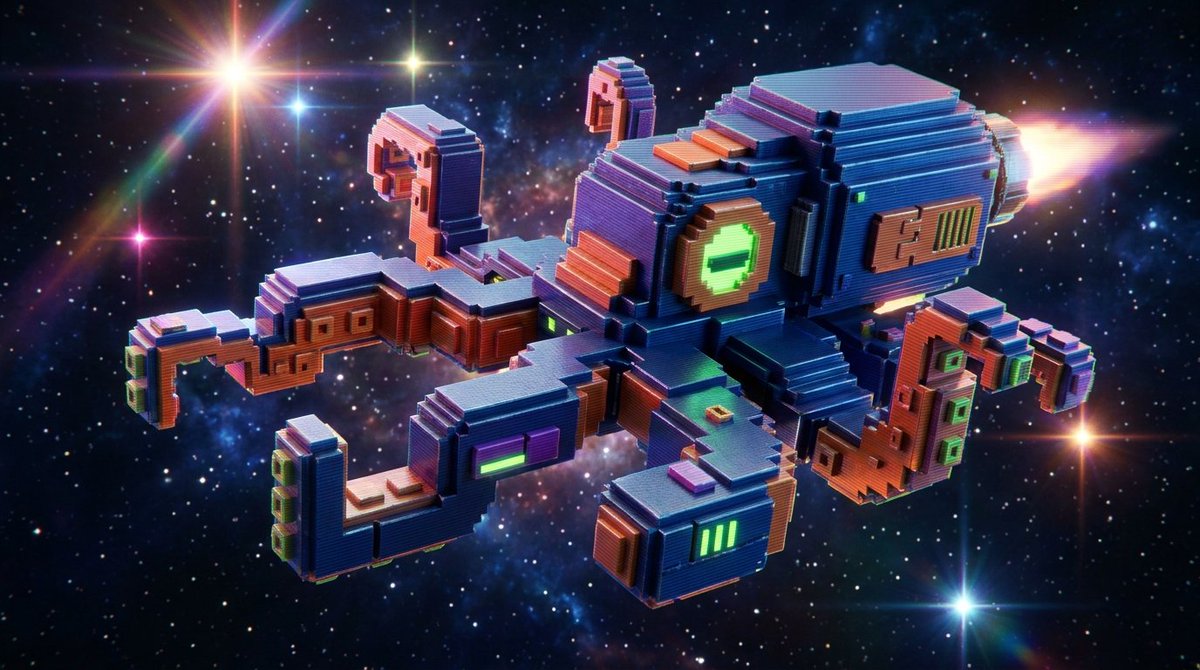 Retro Dreamscapes: The 8-Bit Spaceship Odyssey