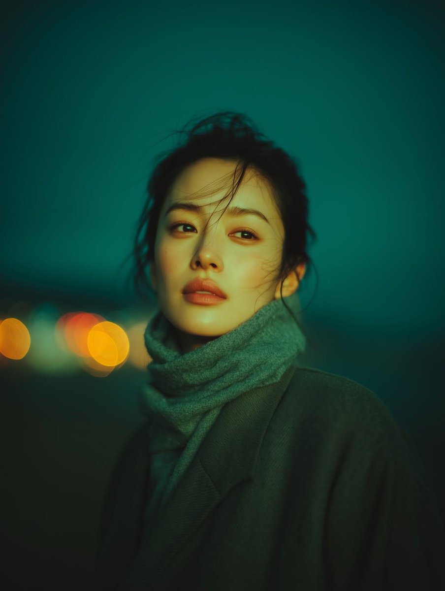 Cinematic Night Glow: A Portrait of Elegance
