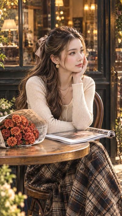 Golden Hour Warmth at a Parisian Cafe Table
