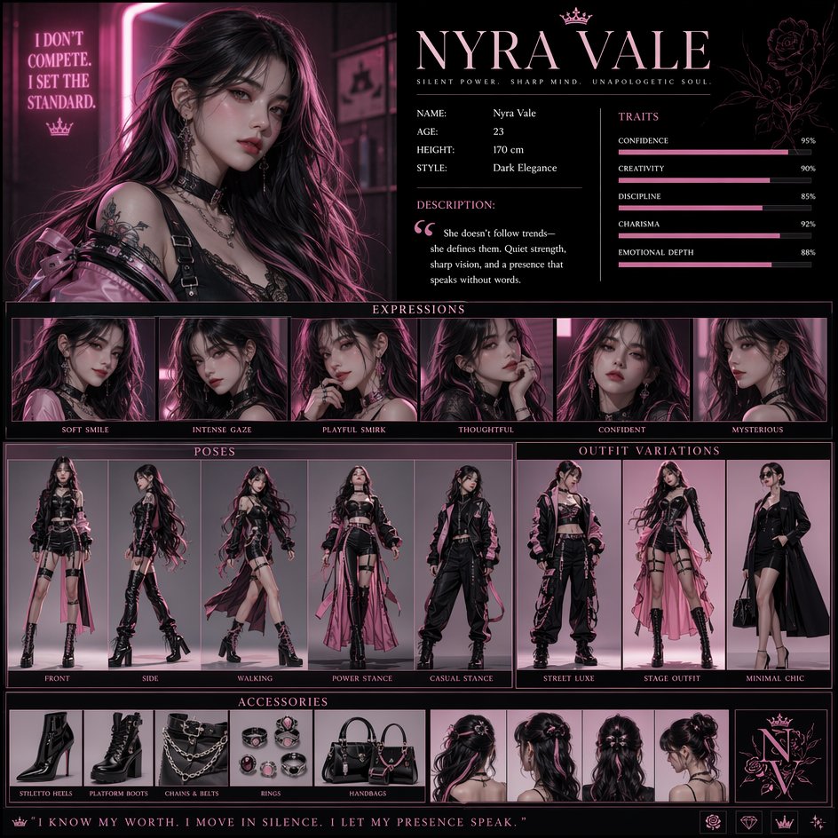 Defining Elegance: The Nyra Vale Character Concept