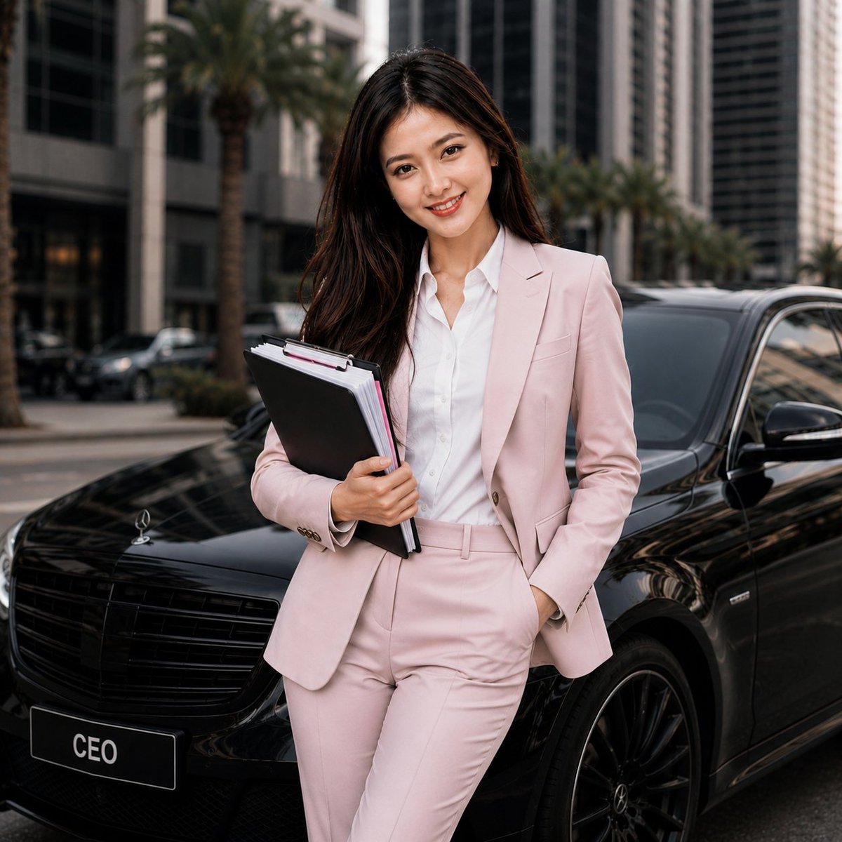 Sophisticated CEO in a Modern Urban Setting