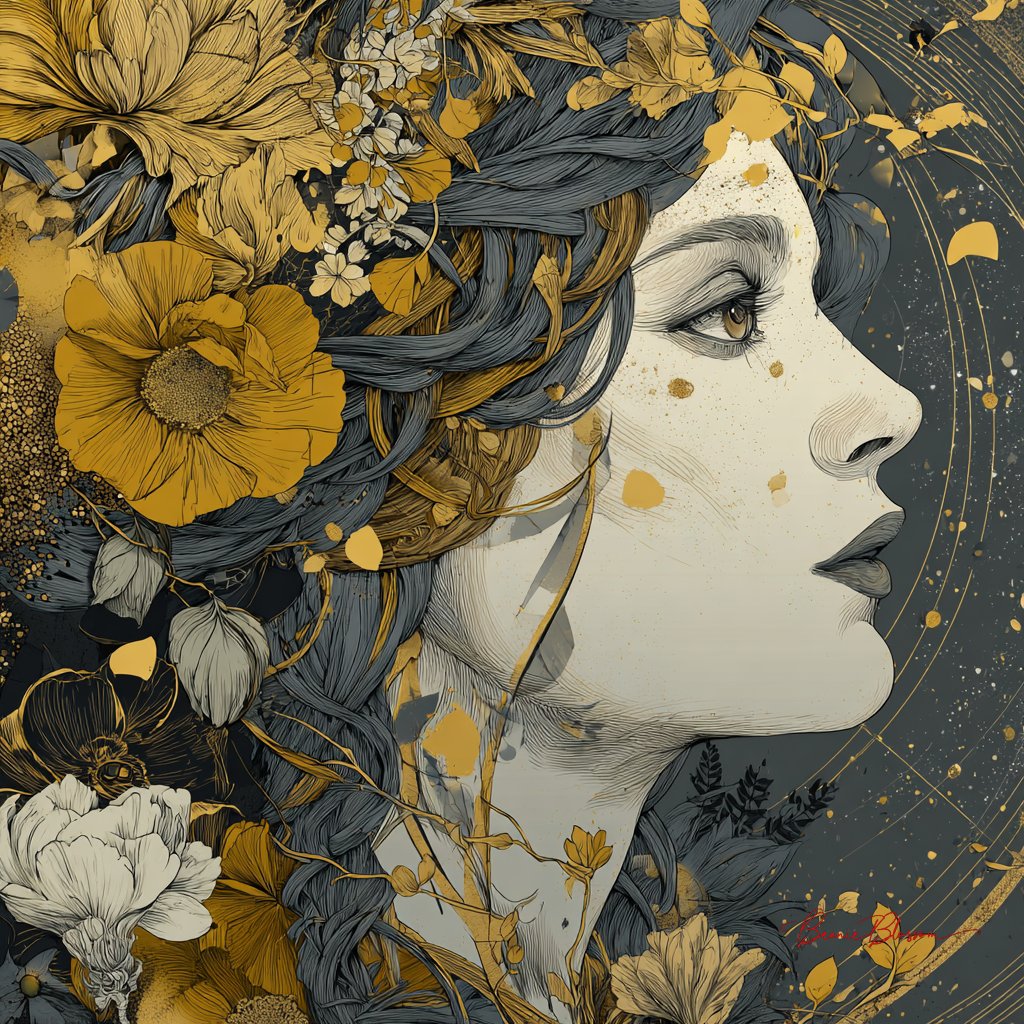 Elegance in Bloom: A Monet-Inspired Portrait