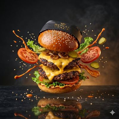 A Gourmet Burger in Motion: High-Speed Culinary Art
