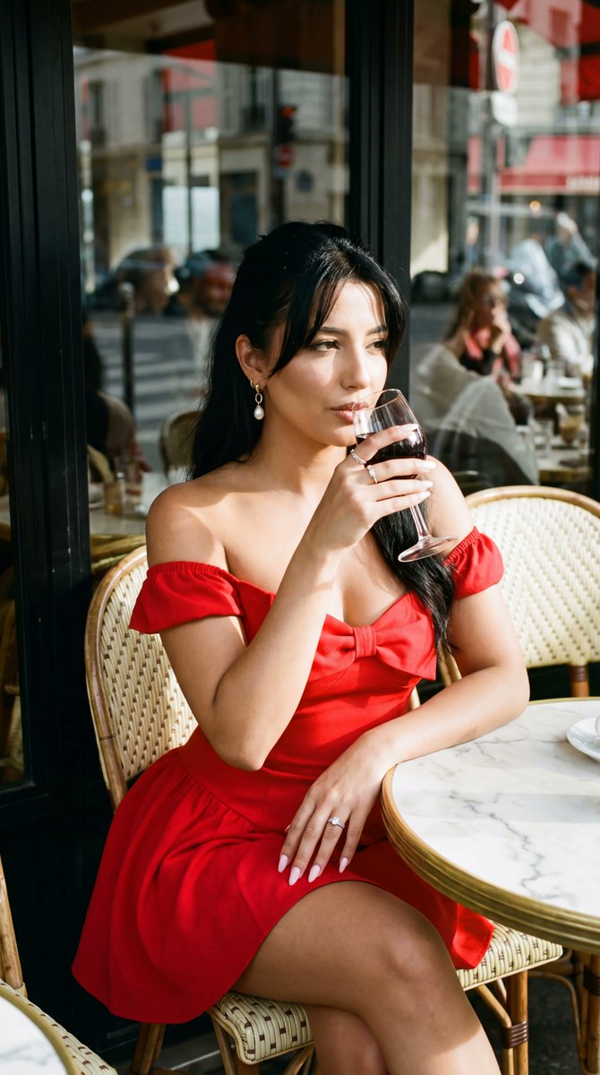 Chic Elegance at a Parisian Café
