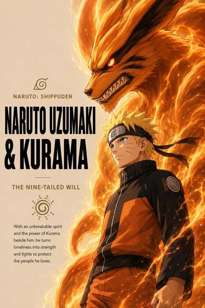 Young warrior stands tall as his dragon spirit towers behind him
