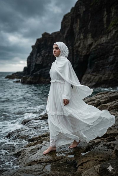 Embodying Ocean's Strength: A Serene Portrait