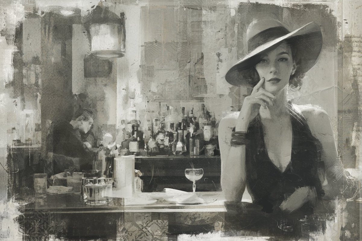 Monochrome Vintage Abstraction