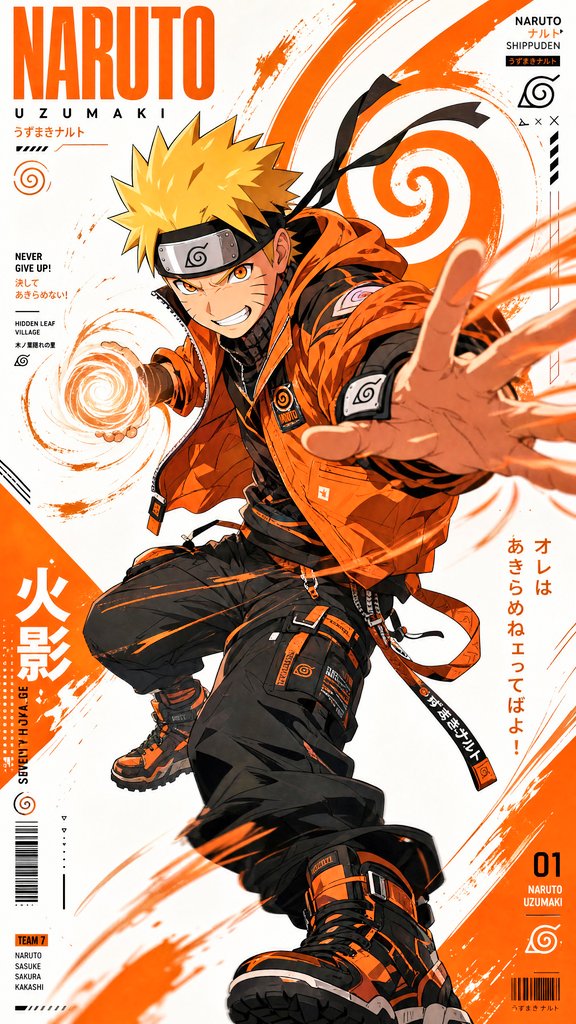 Dynamic Streetwear Meets Iconic Anime: A Bold Fusion