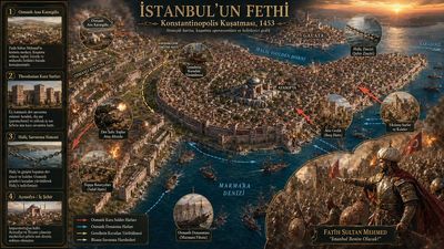 Detailed Historical Infographic of the Fall of Constantinople