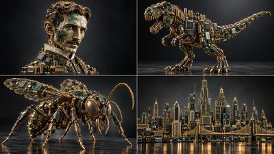 Circuit Board Tesla Coil Glows With Motherboard Components in Studio
