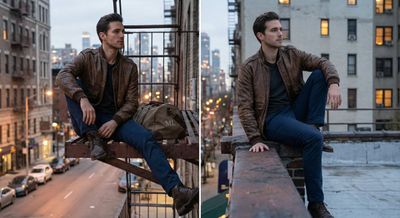 Urban Reflections: A Moment on the Fire Escape