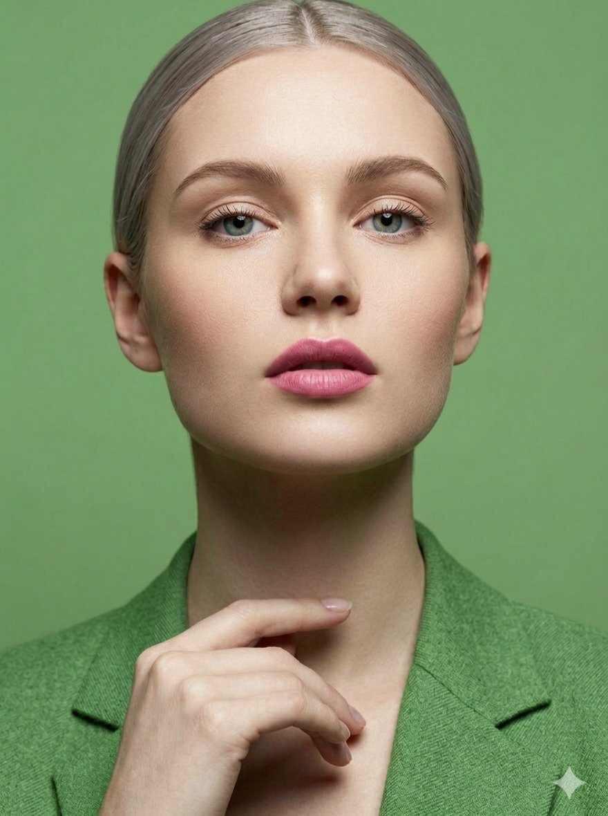 Serenity in Green: A Modern Portrait