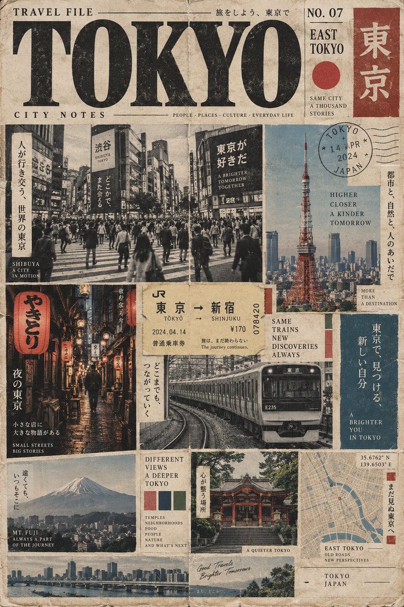 Tokyo's Vintage Newspaper Collage Reveals Hidden Urban Travel Stories