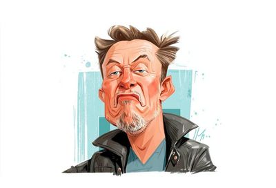Elon Musk in Bold Caricature Style