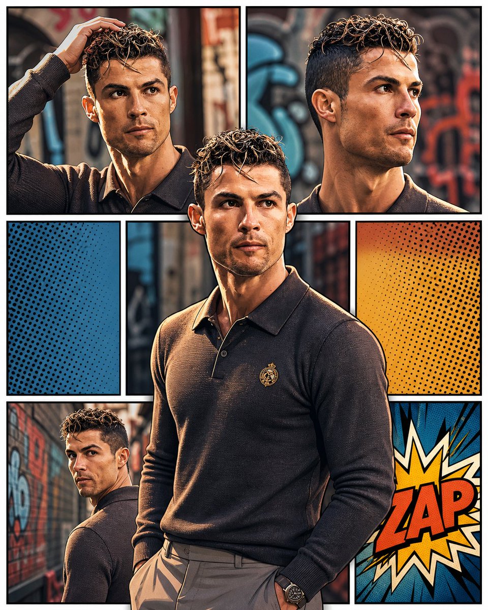 Confident Urban Hero in 3D Comic Panels