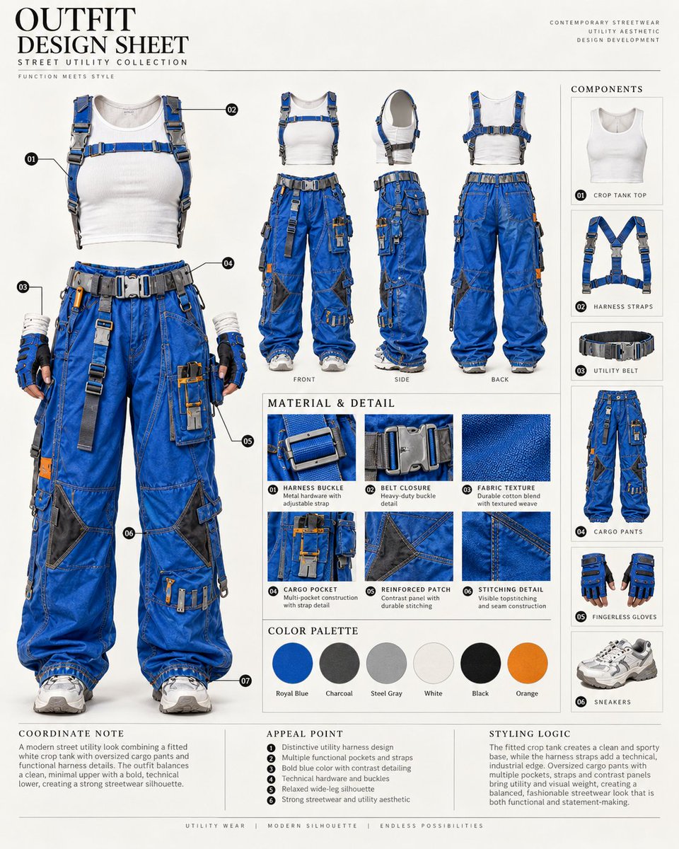 AI Transforms Outfit Reference into Professional Fashion Character Sheet
