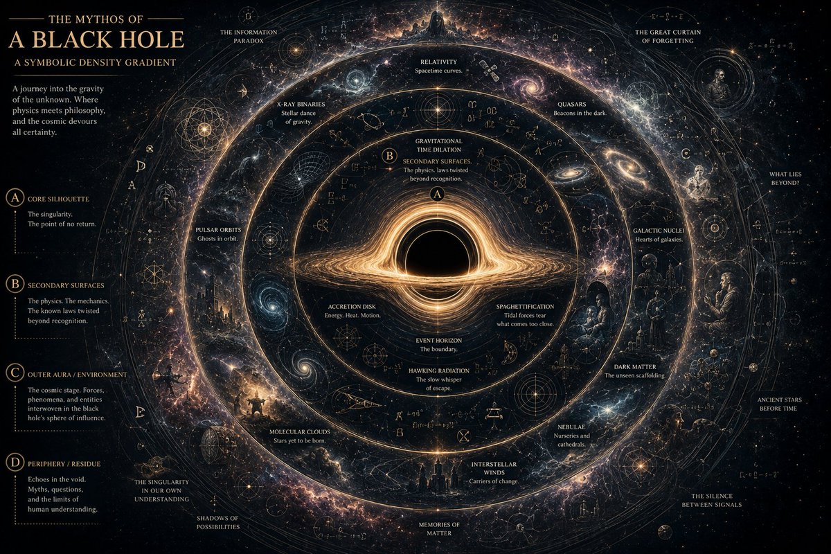 A lone astronaut stands beneath a swirling cosmic vortex of symbols.