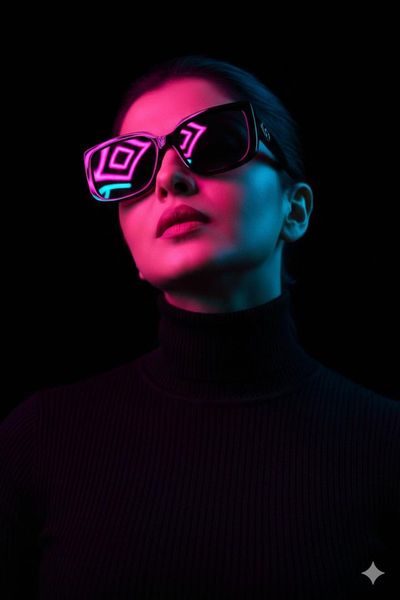 Neon Dreams: Cyberpunk Portrait of Style and Contrast