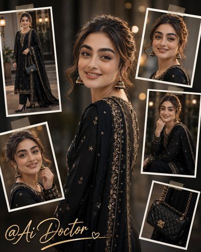 Elegant South Asian beauty glances back in golden light