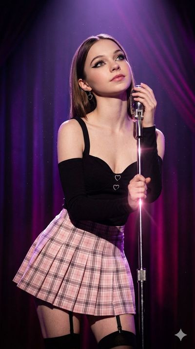 Theatrical Stage Portrait of a Slender Performer Under Dramatic Lights