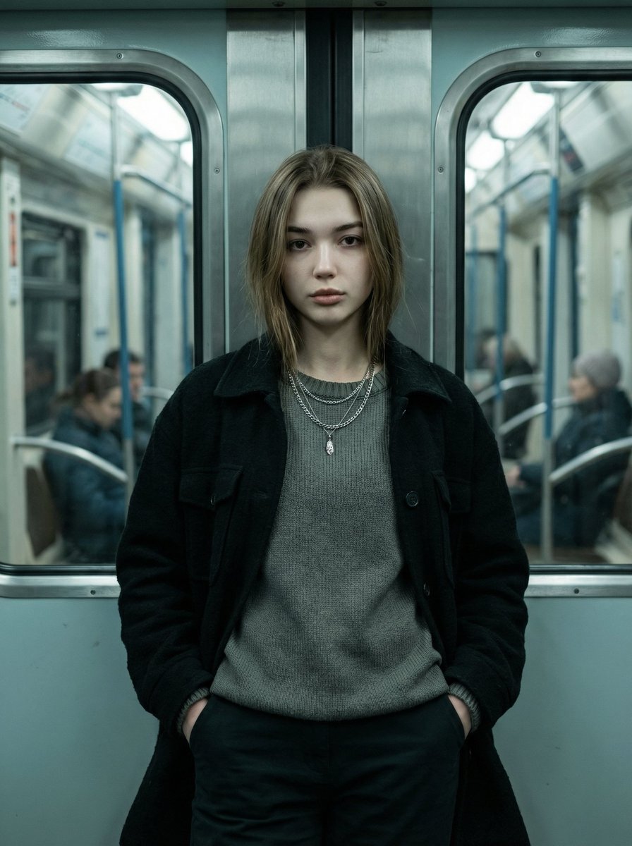 Cinematic Subway Portrait of Confidence