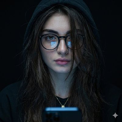Moody Portrait in Cool Smartphone Glow