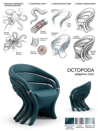 Futuristic Chair Inspired by Octopus Motion