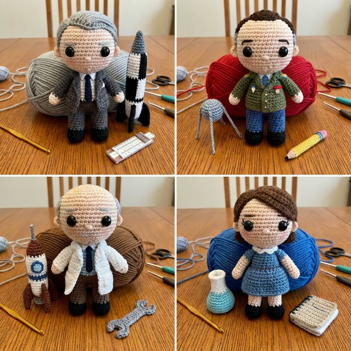 Crafting Legends: Rocket Engineers in Yarn