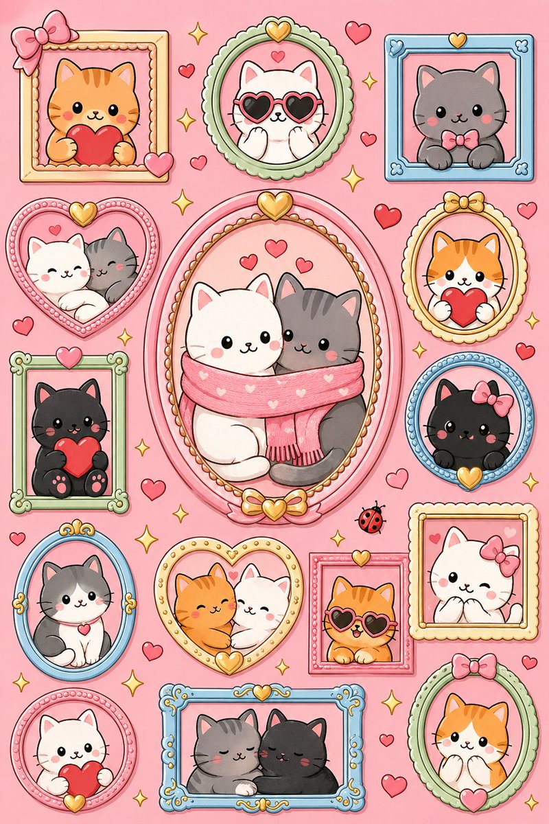 Kawaii Cat Frame Collection