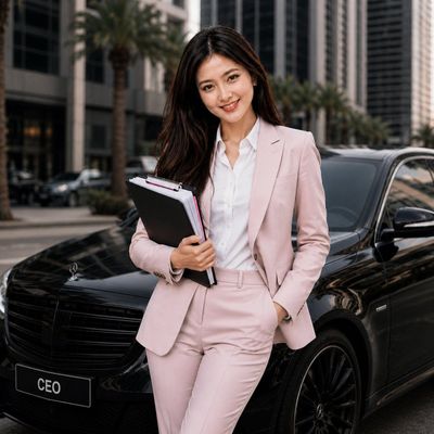 Sophisticated CEO in a Modern Urban Setting