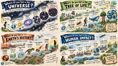 Hand-Drawn Sketchnote Timeline Shows Seven Exponential Scale Steps