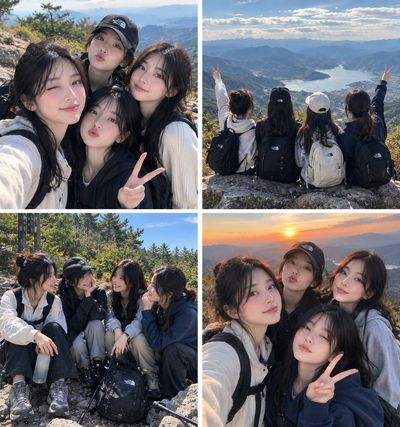 Four Korean Friends Capture Joyful Mountain Hiking Memories Together