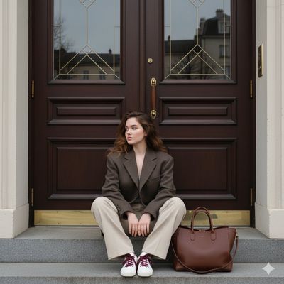 Pensive Elegance: Editorial Street-Style in Soft Natural Light