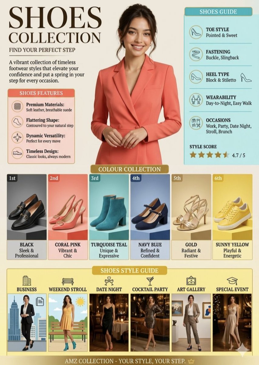 Elegant Footwear Infographic with Lifestyle Focus