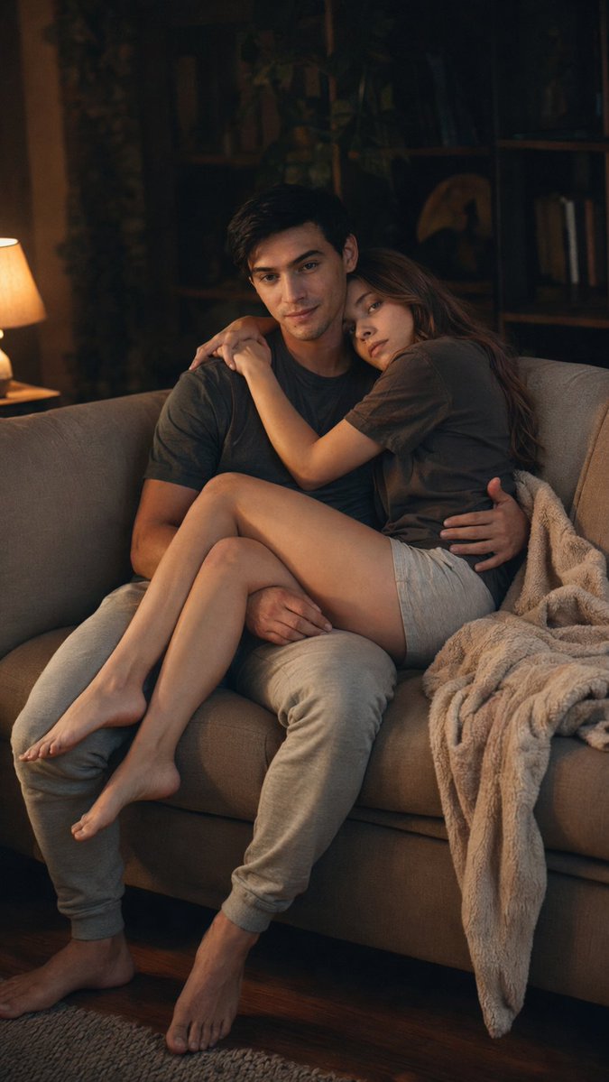 Warm Embrace in a Quiet Living Room