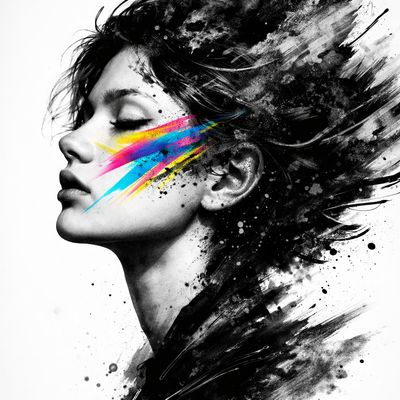 Bold Abstract Beauty: A Modern Portrait