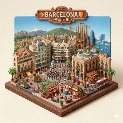 Festive Clay Relief of [CITY_NAME] at [SEASONAL EVENT]
