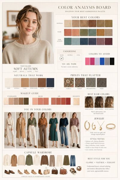 Luxury Color Analysis Editorial Board for Portrait Styling