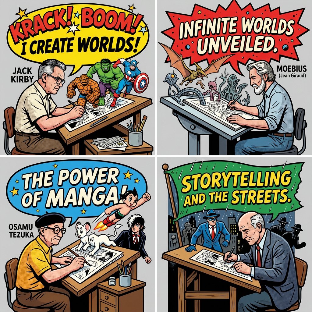 Legendary Comic Artists in Vibrant 3D Dioramas