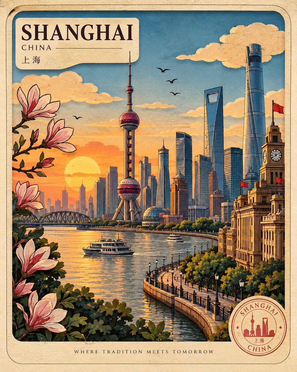 A vintage travel poster of Kyoto's golden pavilion at sunset